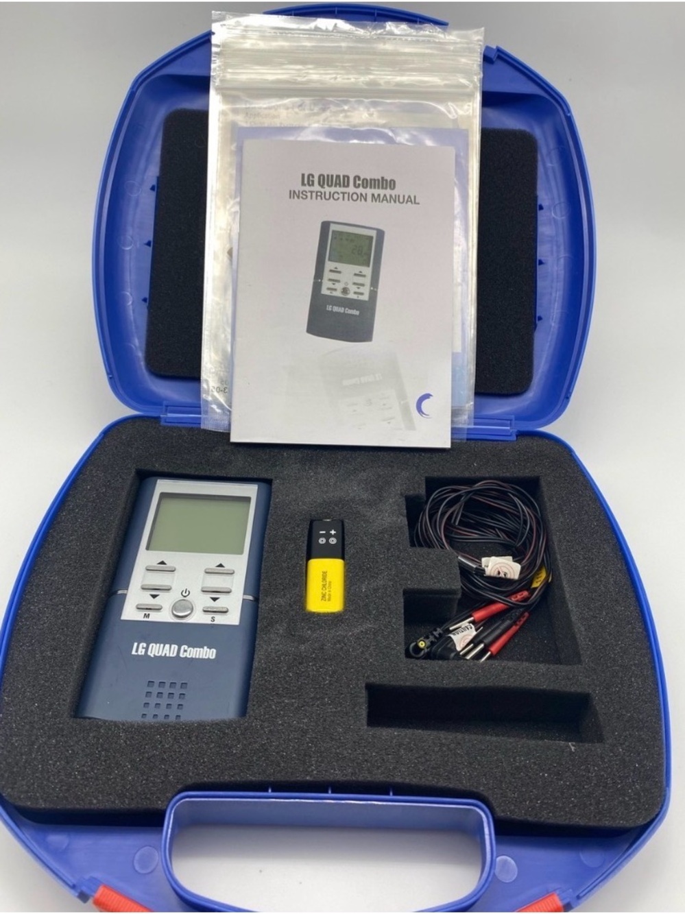 LG QUAD Combo TENS / EMS 4-Channel Electrotherapy Unit System with Case